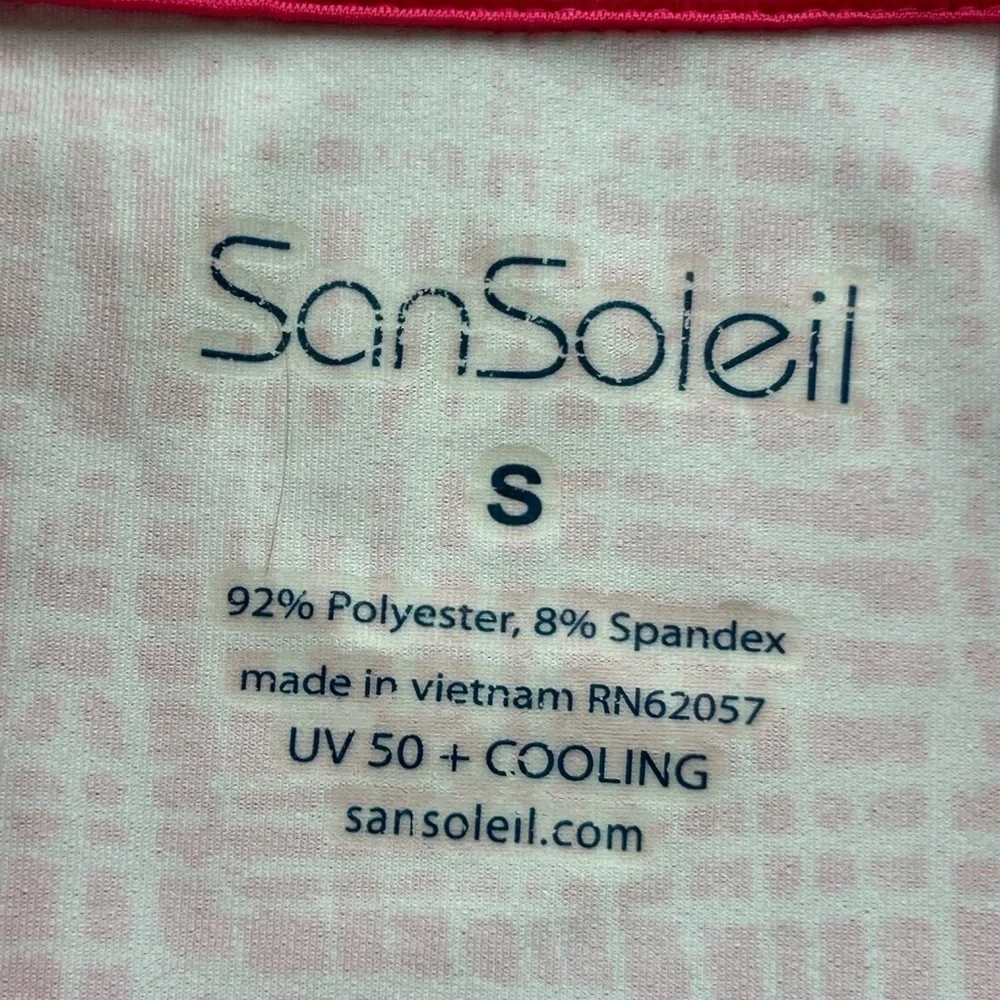 SanSoleil SolCool 1/4 Zip Pullover 
Pink White 
Size Small - Picture 4 of 6